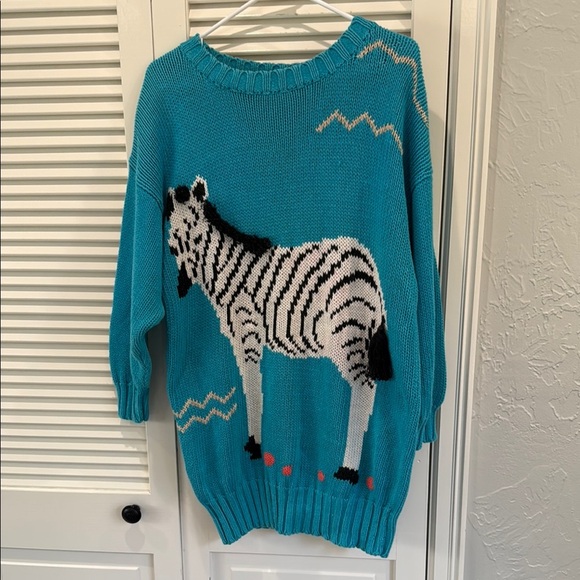 80’s Chaus zebra sweater - Picture 1 of 6
